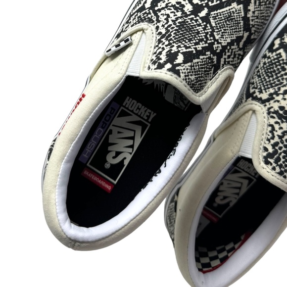 VANS Skate Slip On Sneakers Snak Women's Low Top Black White Canvas VN0A5FCA7W1 - Picture 4 of 8